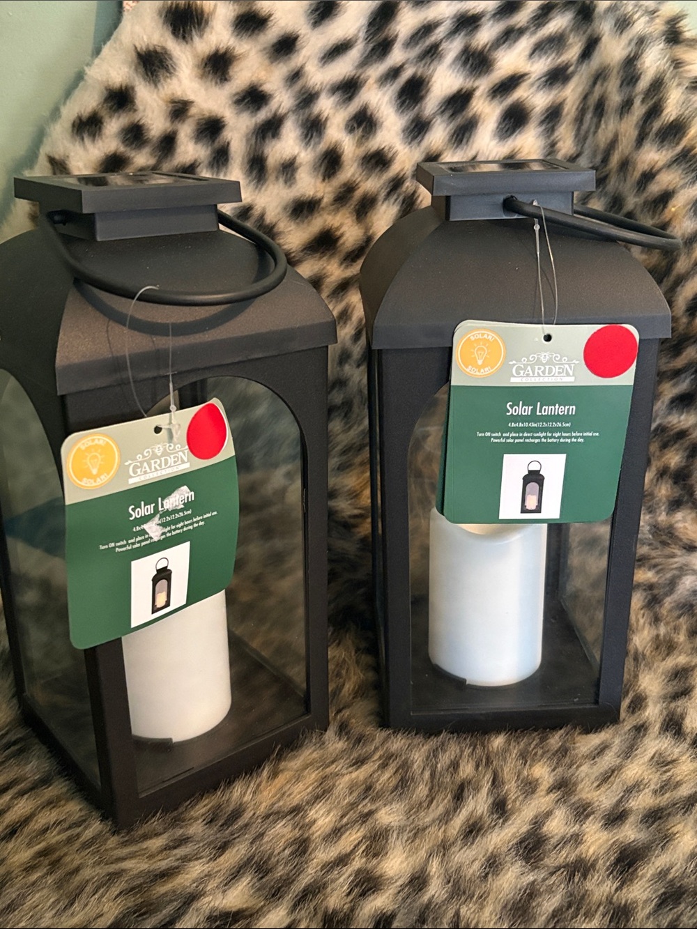 🆕2 Black “Candle” Solar Lanterns
